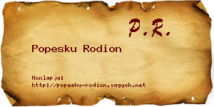 Popesku Rodion névjegykártya